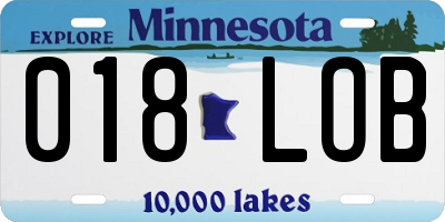 MN license plate 018LOB