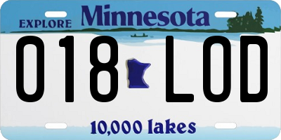 MN license plate 018LOD