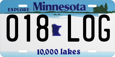 MN license plate 018LOG