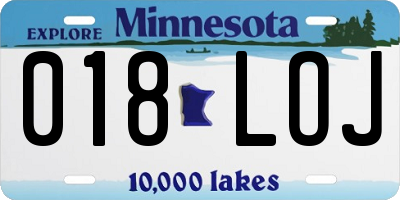 MN license plate 018LOJ