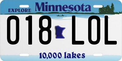 MN license plate 018LOL