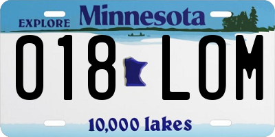 MN license plate 018LOM