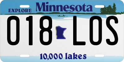 MN license plate 018LOS