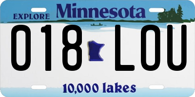 MN license plate 018LOU