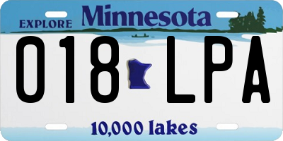 MN license plate 018LPA