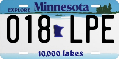 MN license plate 018LPE