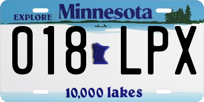 MN license plate 018LPX