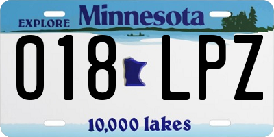 MN license plate 018LPZ