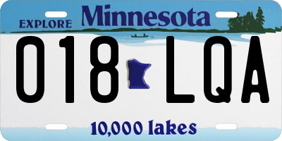 MN license plate 018LQA