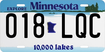 MN license plate 018LQC