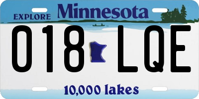 MN license plate 018LQE