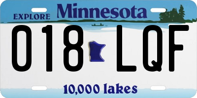MN license plate 018LQF
