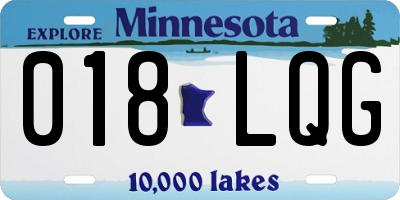 MN license plate 018LQG