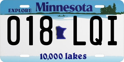 MN license plate 018LQI