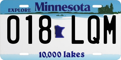 MN license plate 018LQM
