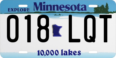 MN license plate 018LQT