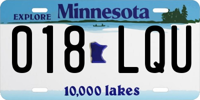 MN license plate 018LQU
