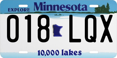 MN license plate 018LQX