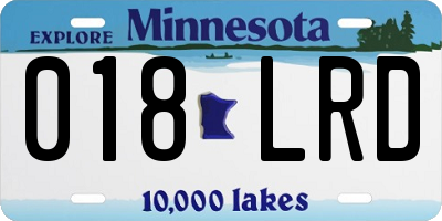 MN license plate 018LRD