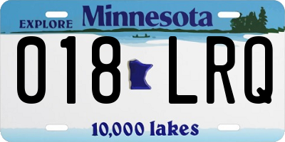 MN license plate 018LRQ