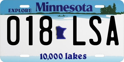 MN license plate 018LSA