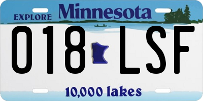 MN license plate 018LSF