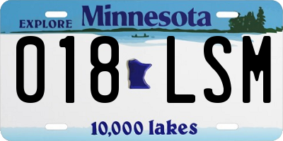 MN license plate 018LSM