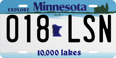 MN license plate 018LSN