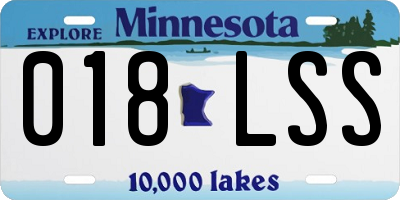 MN license plate 018LSS