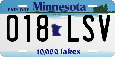 MN license plate 018LSV