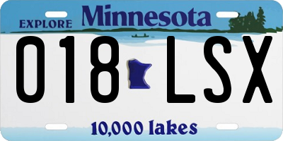 MN license plate 018LSX