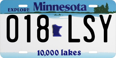MN license plate 018LSY