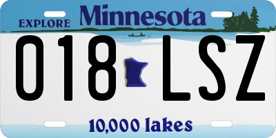 MN license plate 018LSZ