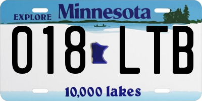 MN license plate 018LTB