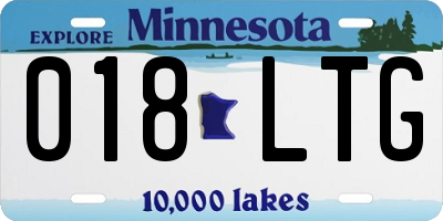 MN license plate 018LTG
