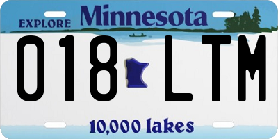 MN license plate 018LTM