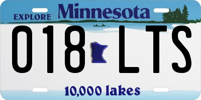 MN license plate 018LTS