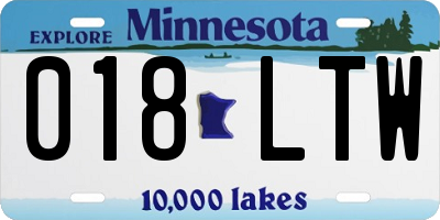 MN license plate 018LTW