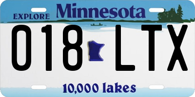 MN license plate 018LTX