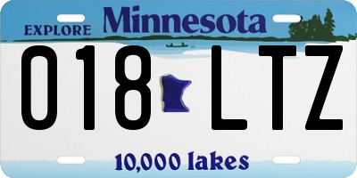 MN license plate 018LTZ