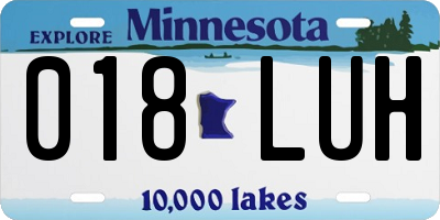 MN license plate 018LUH