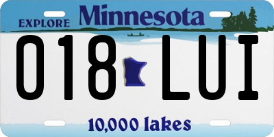 MN license plate 018LUI