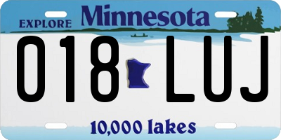 MN license plate 018LUJ