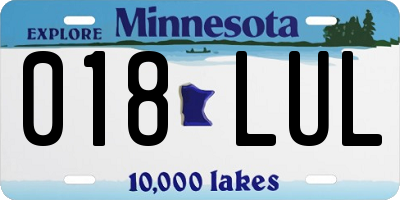 MN license plate 018LUL