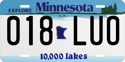 MN license plate 018LUO