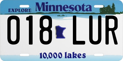 MN license plate 018LUR