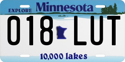 MN license plate 018LUT