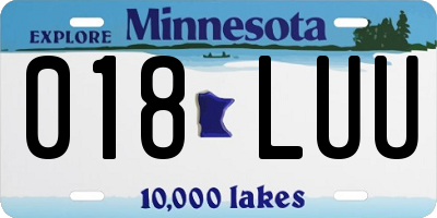 MN license plate 018LUU