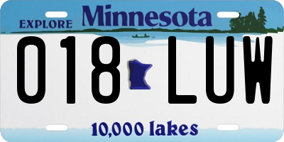 MN license plate 018LUW