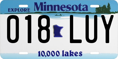 MN license plate 018LUY